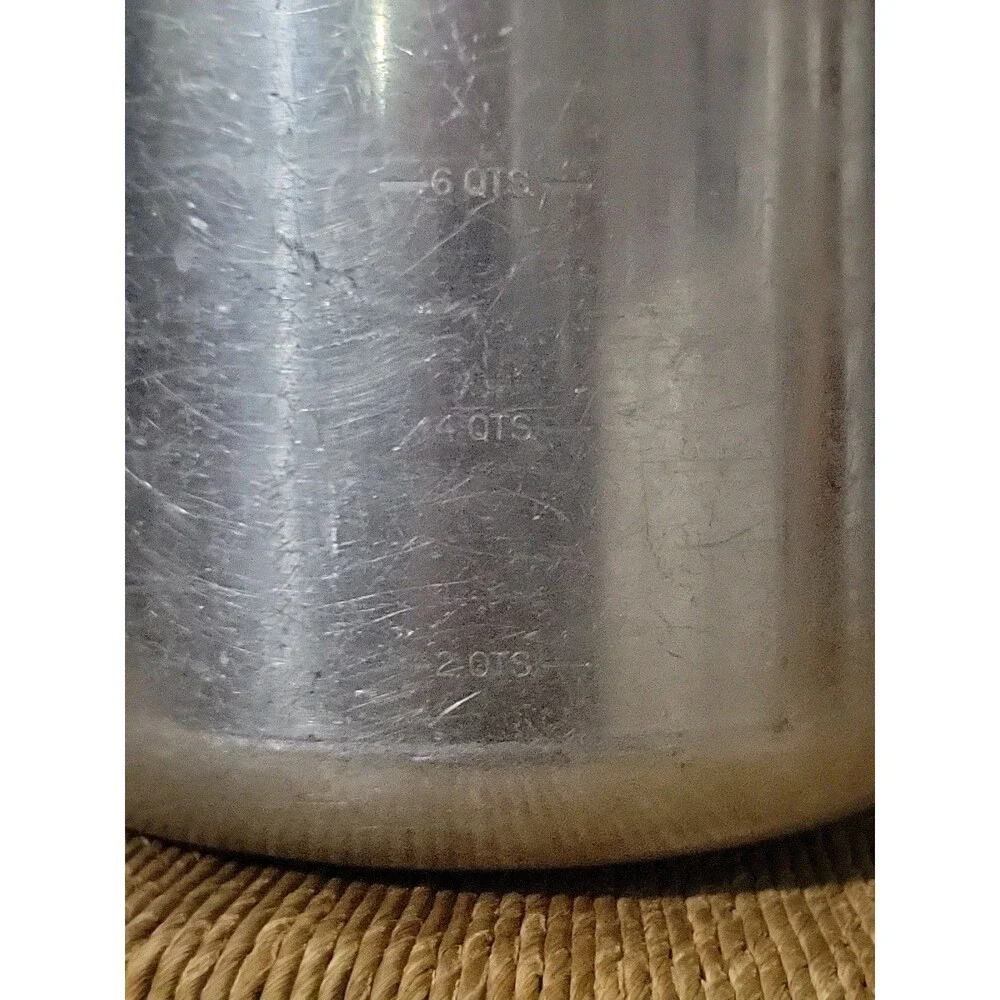 Wear-Ever Aluminum 8 Qt Stock Pot Lid Vintage #2208 USA Soup Stockpot Black Top